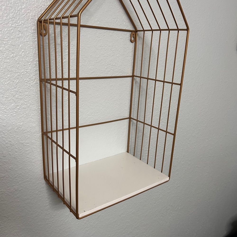 Elegant Copper Wire Wall Shelf 3 pcs